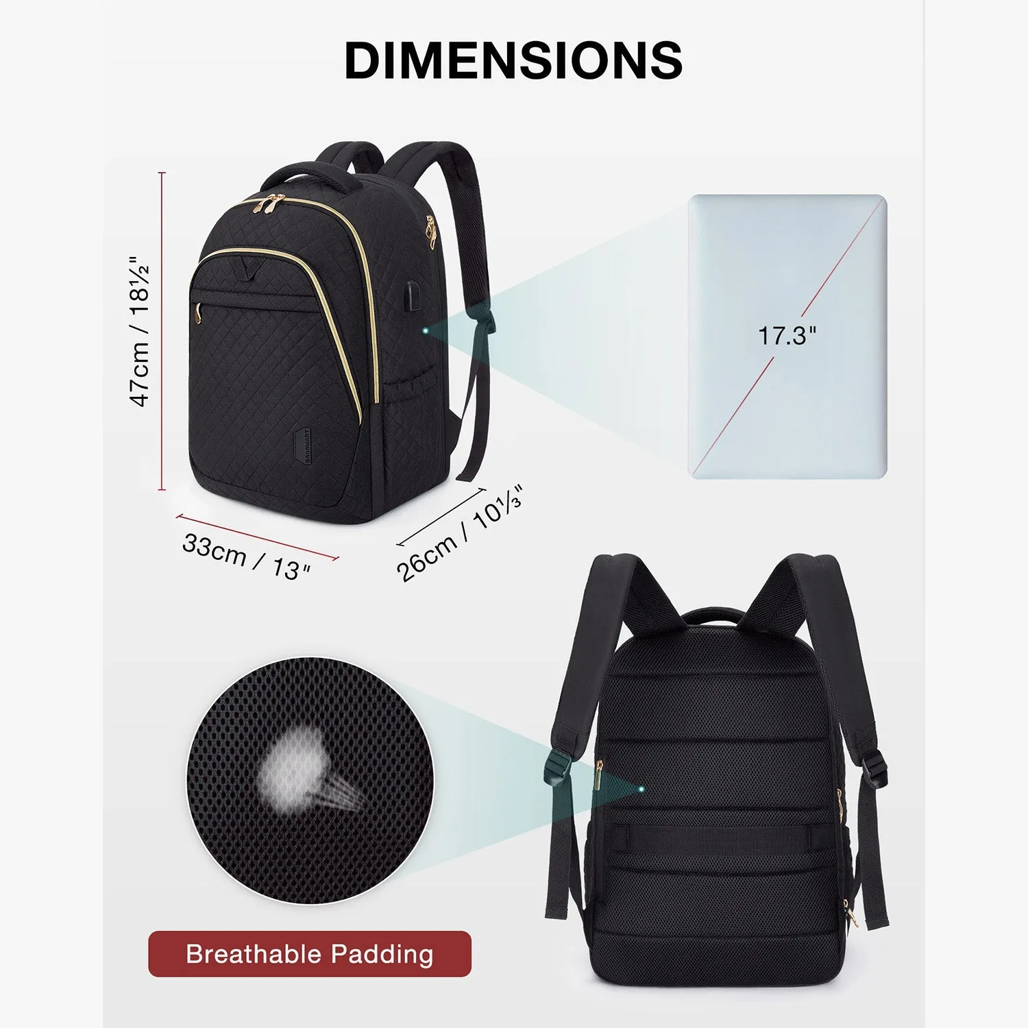 Bonchemin 15.6 inch Laptop Backpacks