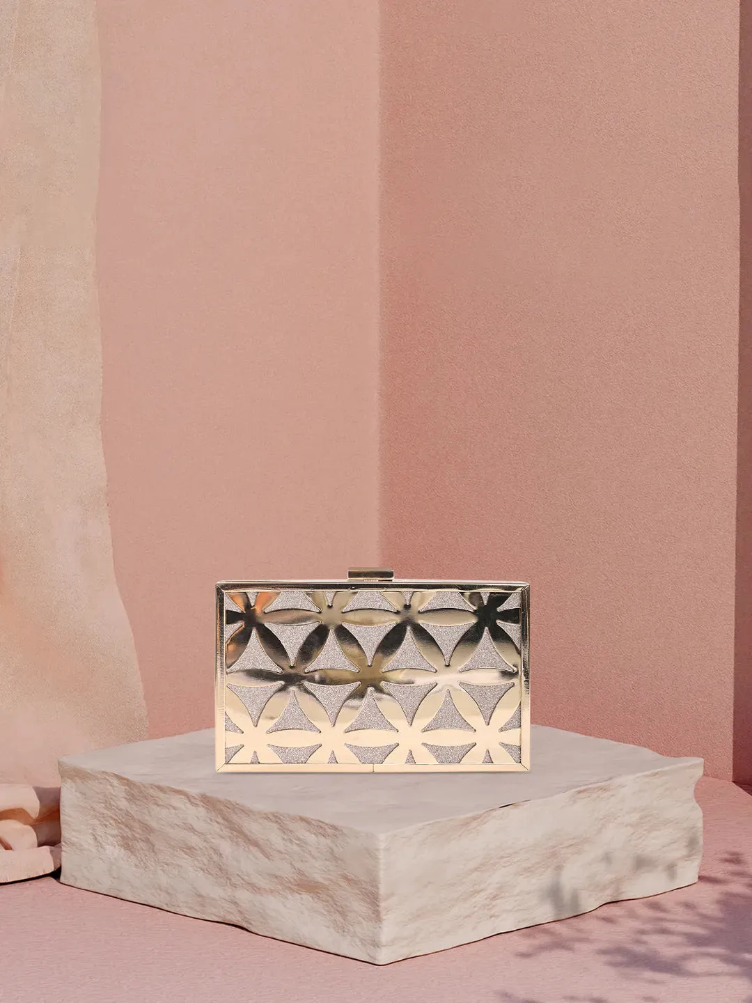 Caprese Party Junie Box Clutch Small Gold