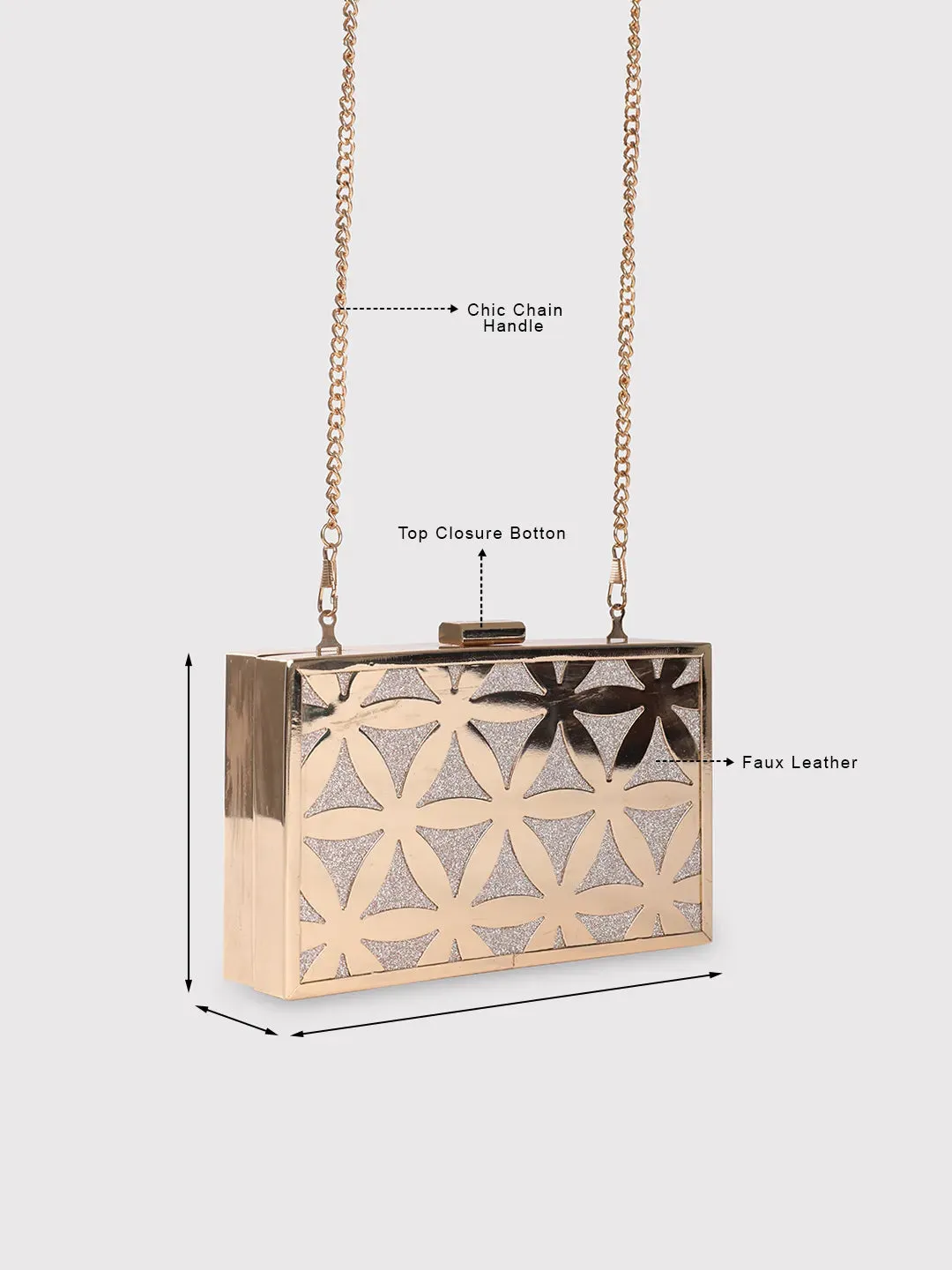 Caprese Party Junie Box Clutch Small Gold