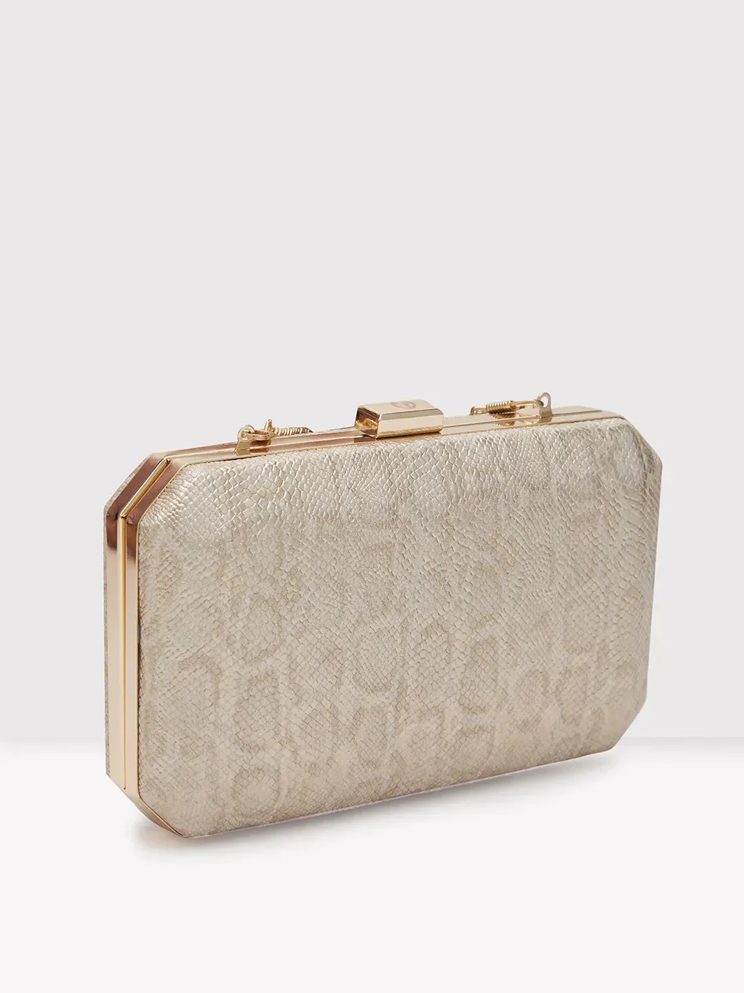 Caprese Party Merle Box Clutch Medium Beige
