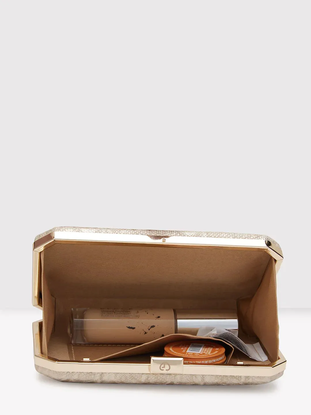 Caprese Party Merle Box Clutch Medium Beige