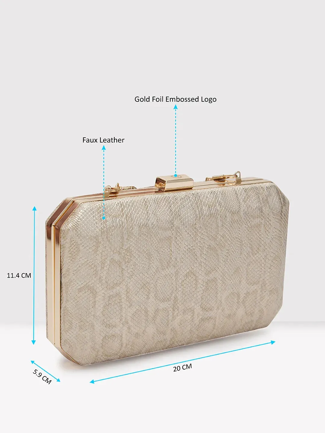 Caprese Party Merle Box Clutch Medium Beige