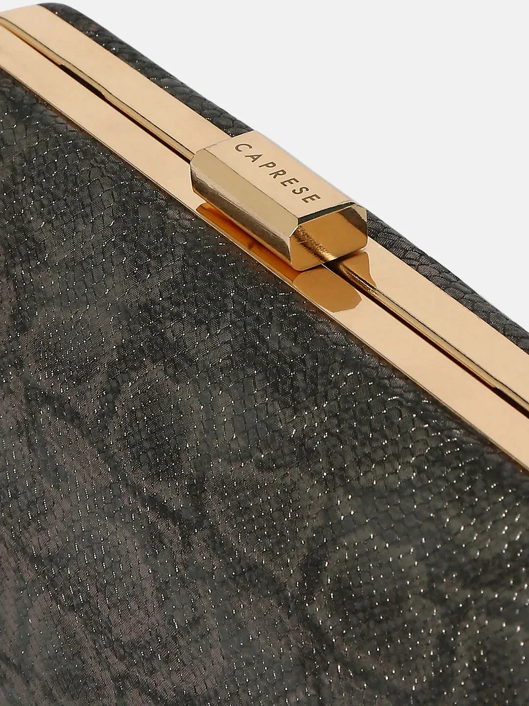 Caprese Party Teirra Box Clutch Medium Gunmetal