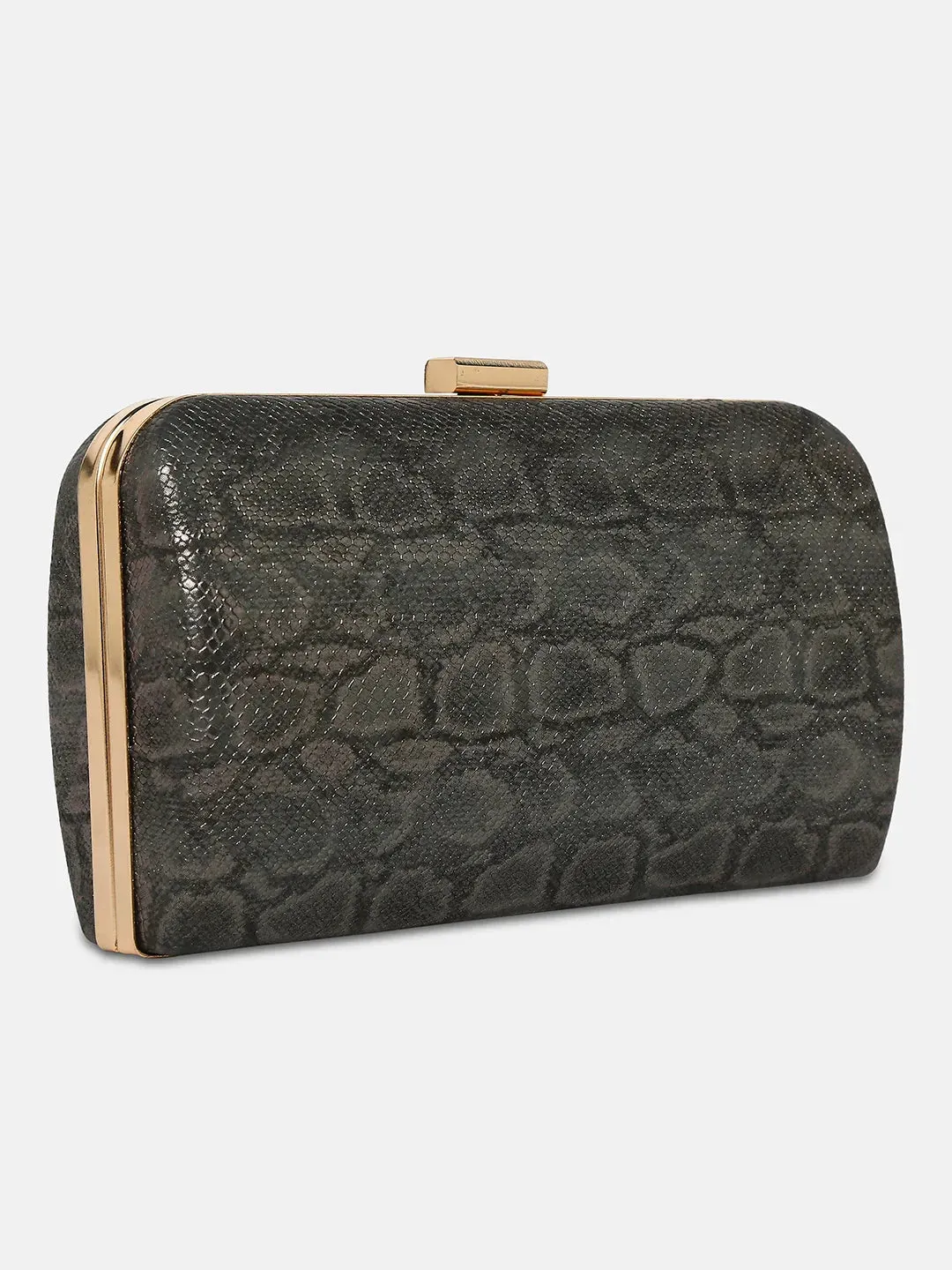 Caprese Party Teirra Box Clutch Medium Gunmetal