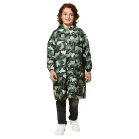 Kids Waterproof PVC Longcoat with Adjustable Hood | Includes Storage Pouch | Size-30 | Purple