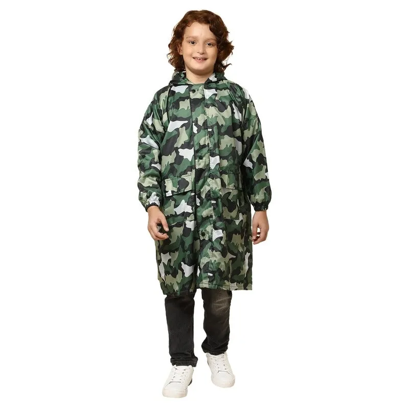 Kids Waterproof PVC Longcoat with Adjustable Hood | Includes Storage Pouch | Size-30 | Purple
