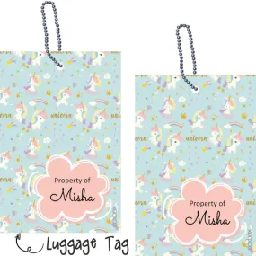 Luggage Tags -Unicorn on clouds- Pack of 2 Tags - PREPAID ONLY