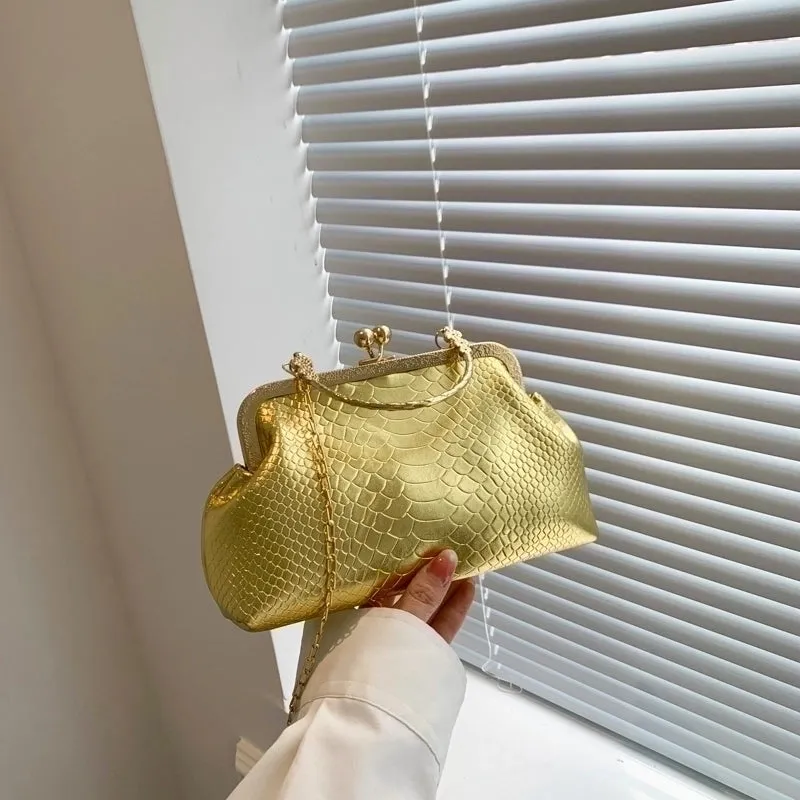 Orange Rose Red Blue Pu Leather Solid Color Square Evening Bags