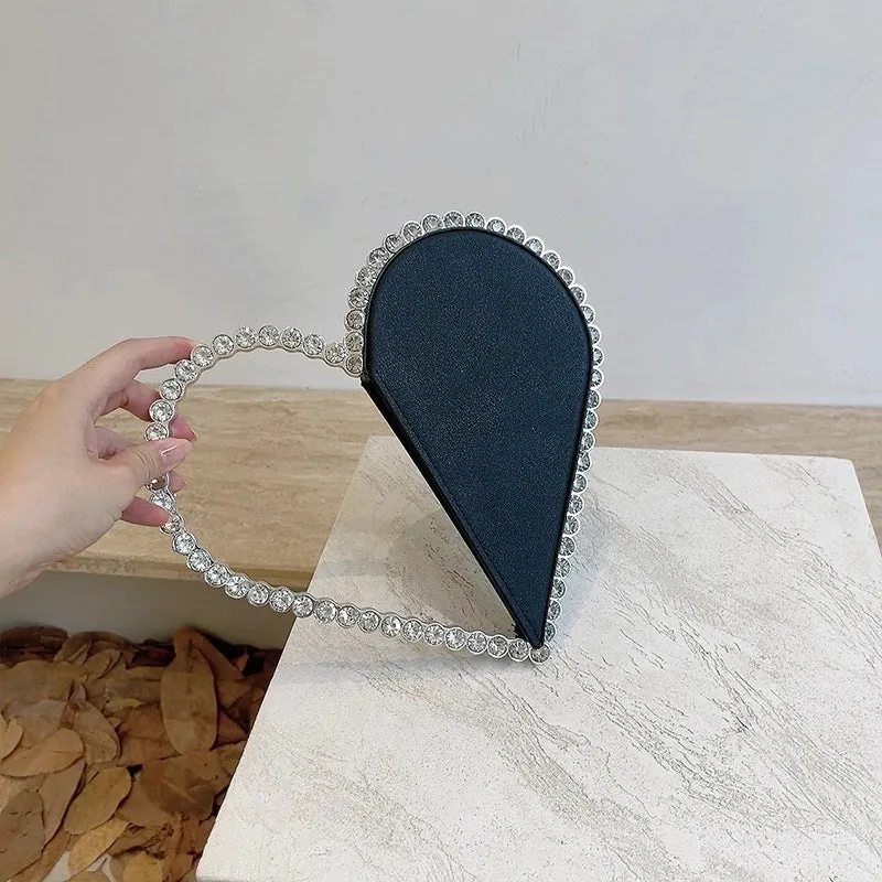 Pu Leather Color Block Heart-shaped Evening Bags
