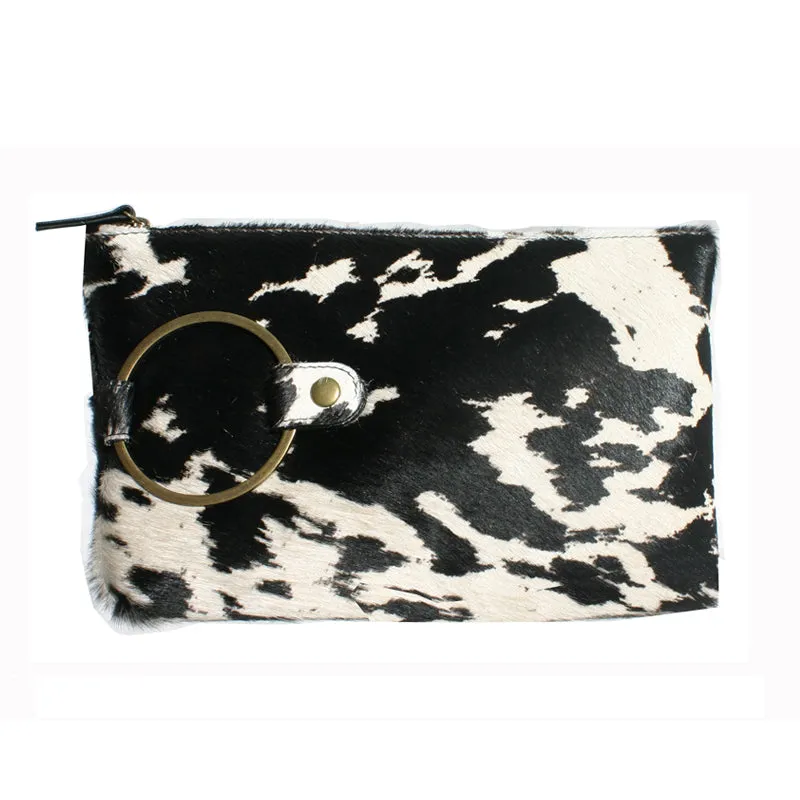 Ring Clutch - Black & White "Pony"