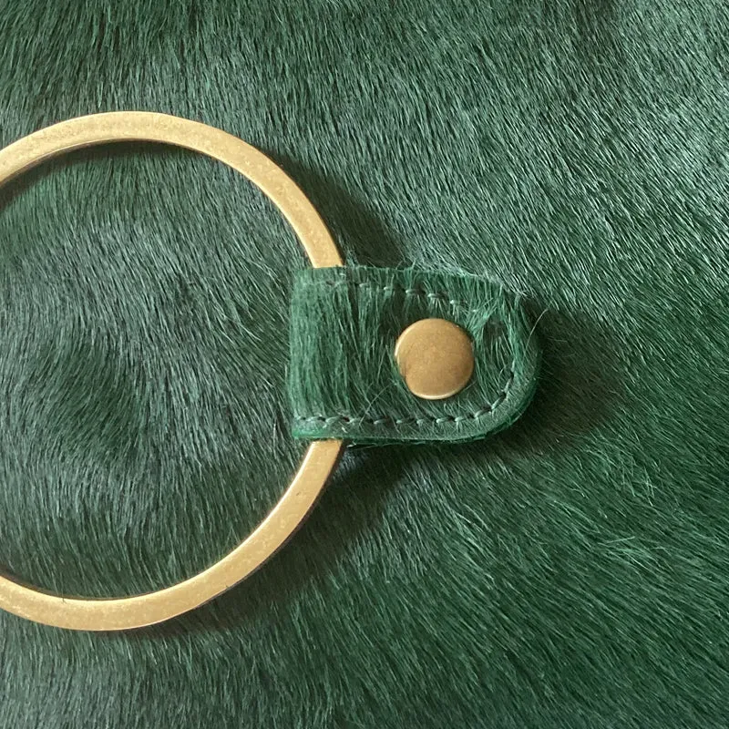 Ring Clutch - Emerald Green Fur