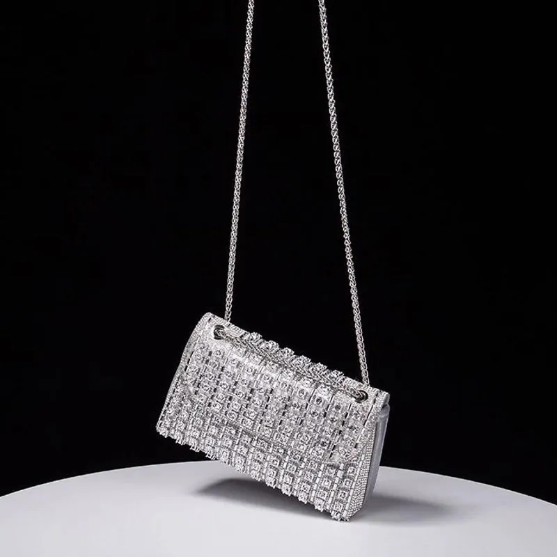 Silver Colorful Pu Leather Solid Color Square Evening Bags