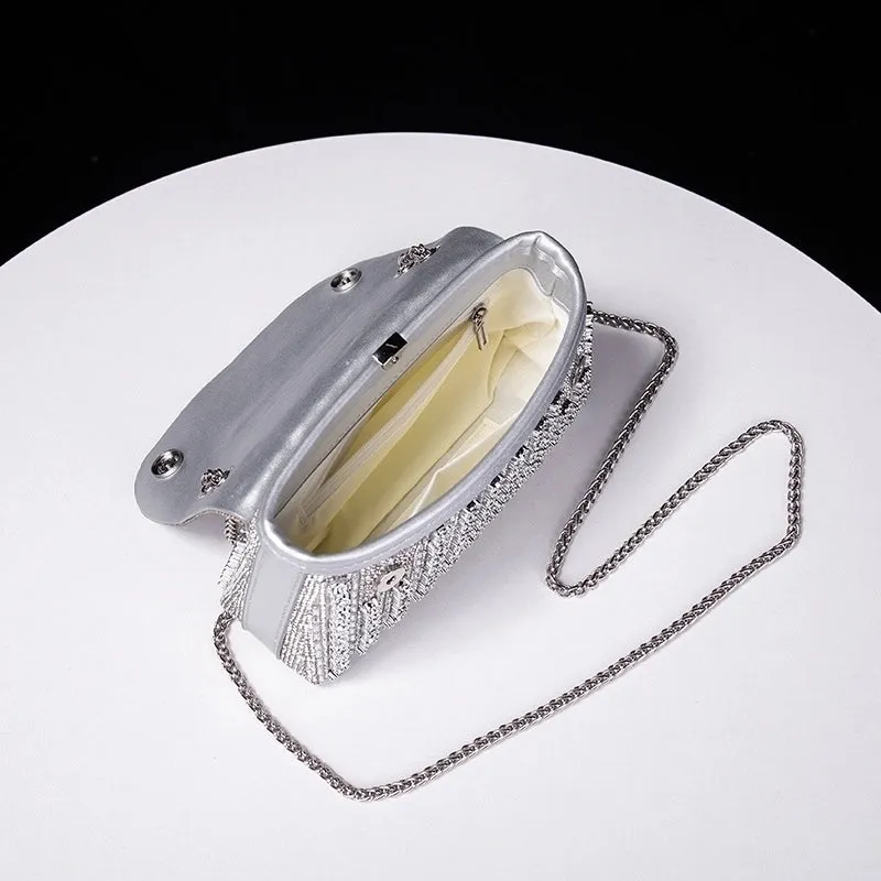 Silver Colorful Pu Leather Solid Color Square Evening Bags