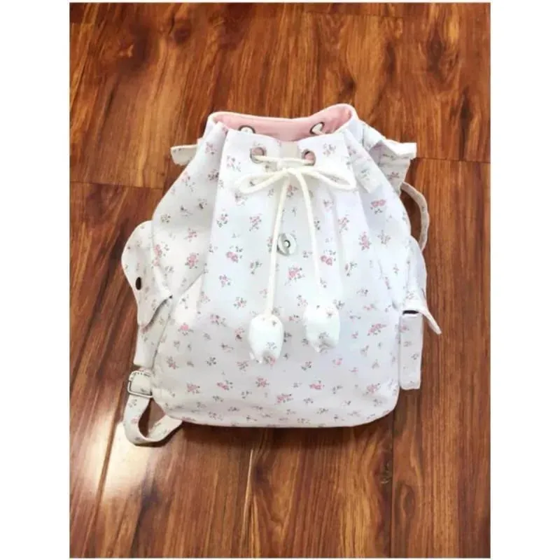 Uakiss Floral Womens Backpack Elegant Sweet Cute Fashion Canvas Fashion Backpacks Outdoor Luxury Exquisite Female Aesthetic Bags