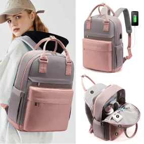 UAKISS  -  Women's Travel Backpack Fashion USB Charging Laptop Lightweight Handbag School Bags For Girls Multifunctional Suitcase Backpacks